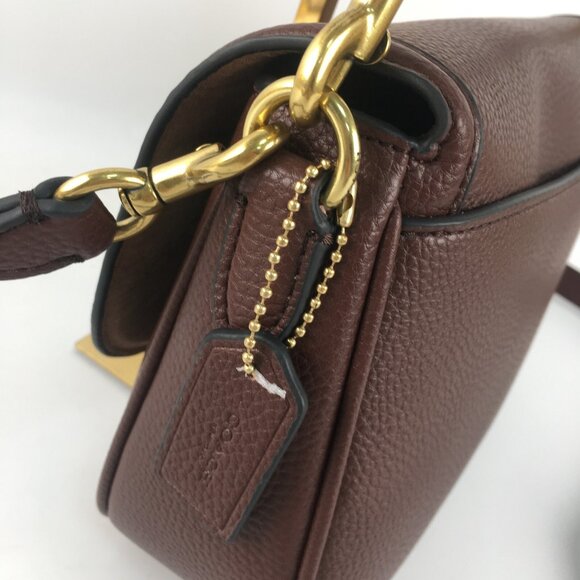 COACH Legacy Small Pebbled Leather Shoulder Bag CU099 Maple Outlet NEW - Picture 6 of 10